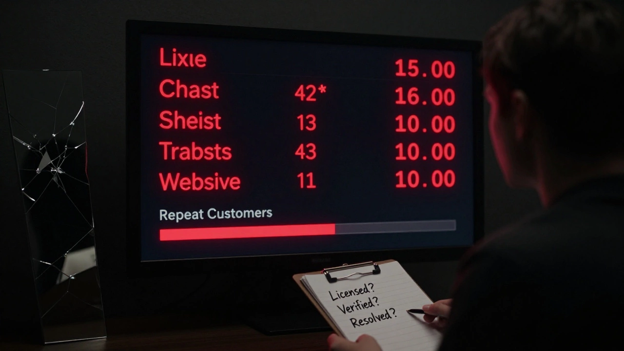 Digital dashboard with inflated metrics fading over a small, declining repeat customer bar.